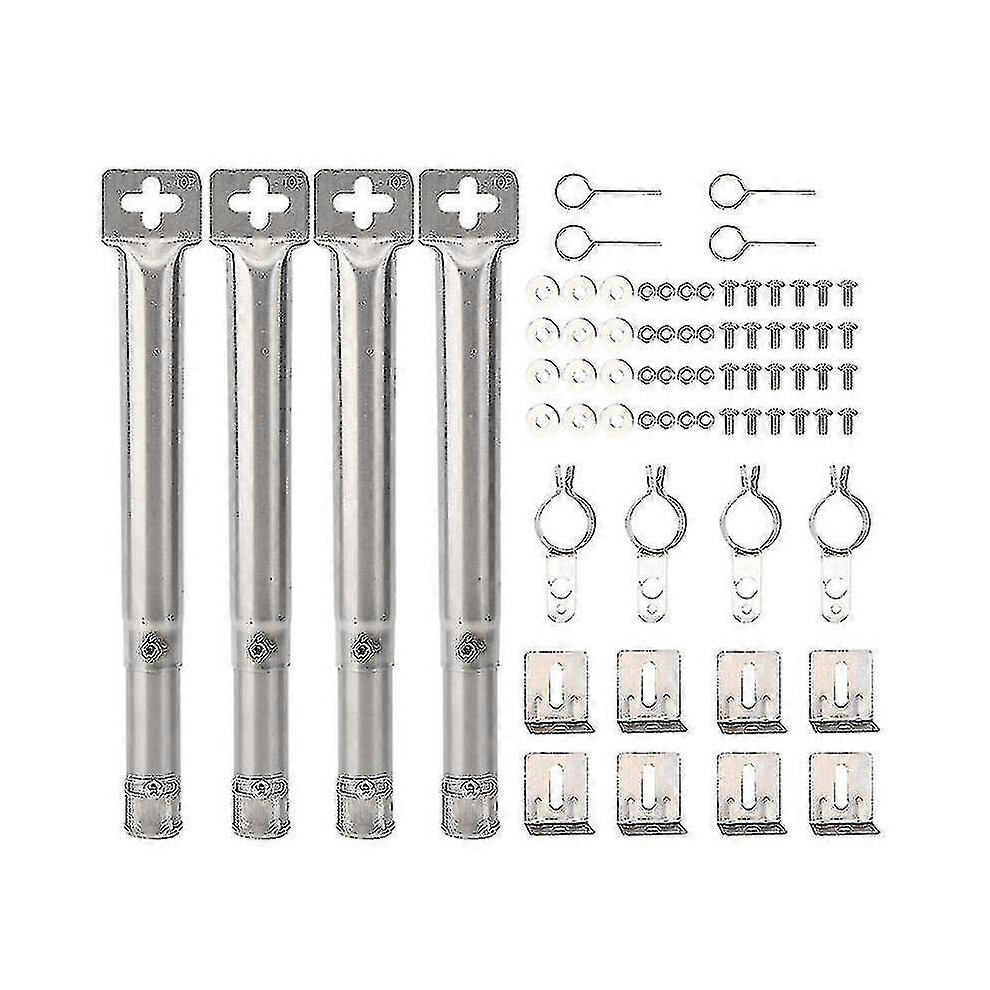 4Pcs Universal Adjustable Stainless Steel BBQ Gas Grill Replacement Straight Pipe Tube Burner Barbe