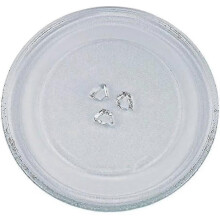 Universal Microwave Turntable Glass Plate With 3 Fixtures, 24.5 Cm