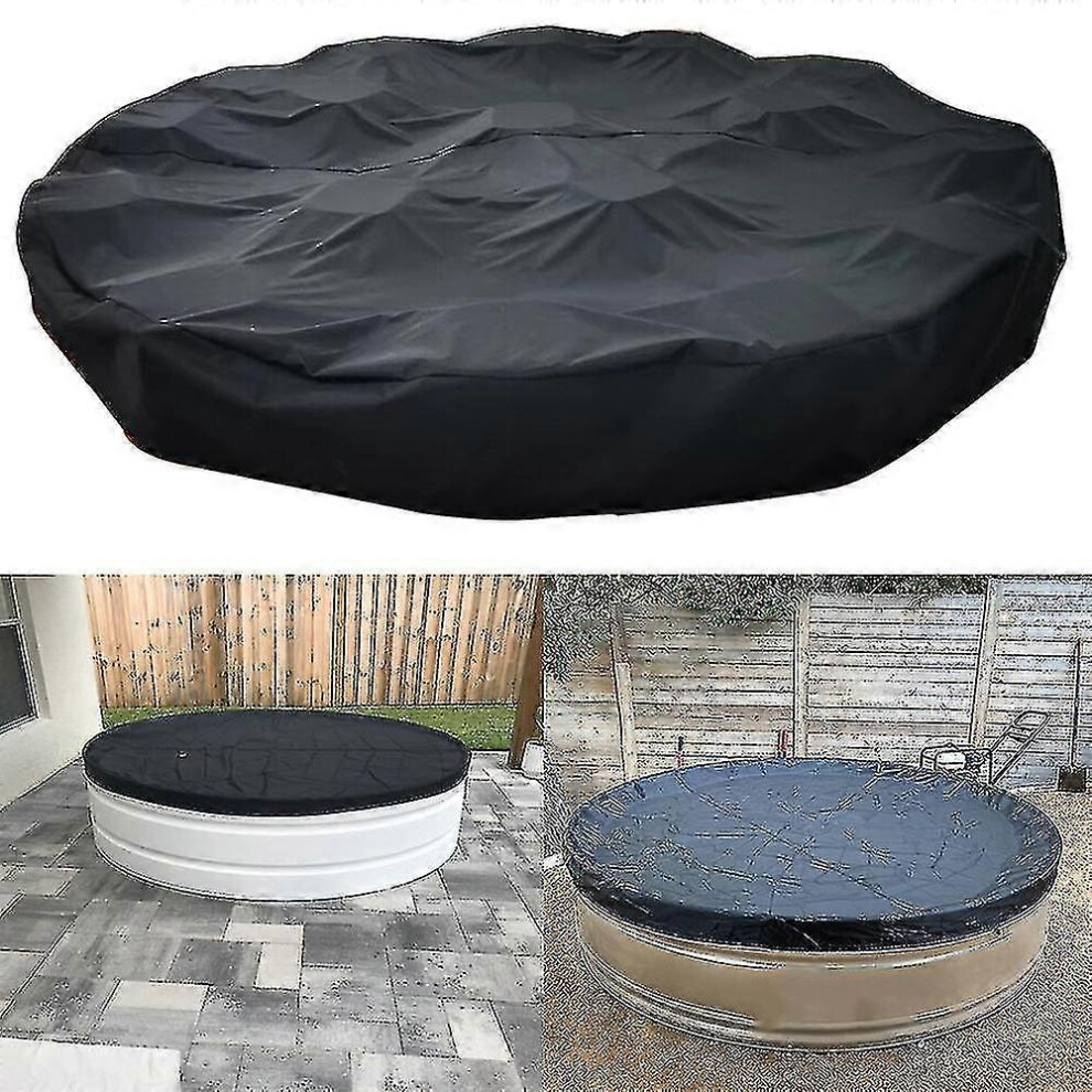 Bâche d'hiver ronde pour piscine 200 g/m², taille 244 cm, noire AM