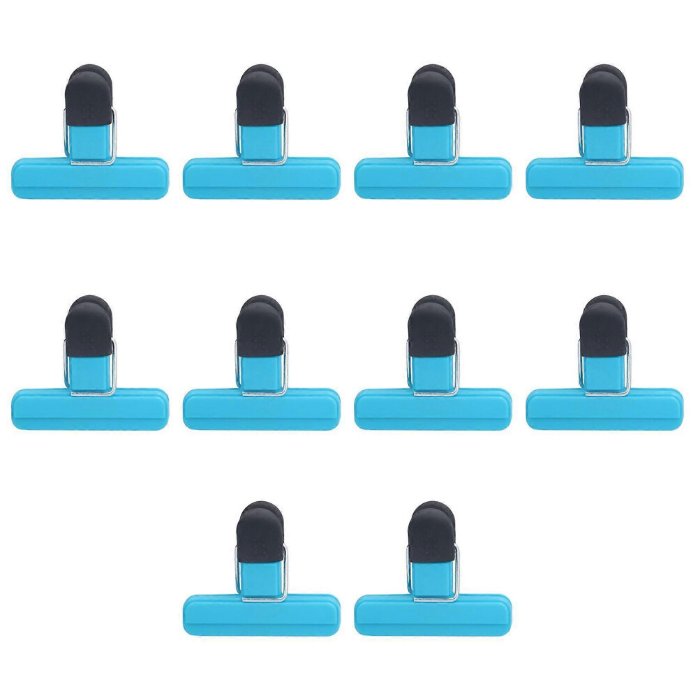 10Pcs Food Clip ABS Chip Bag Clip Good Sealing and Multifunction Non Slip Clip for Kitchen BlueLarge