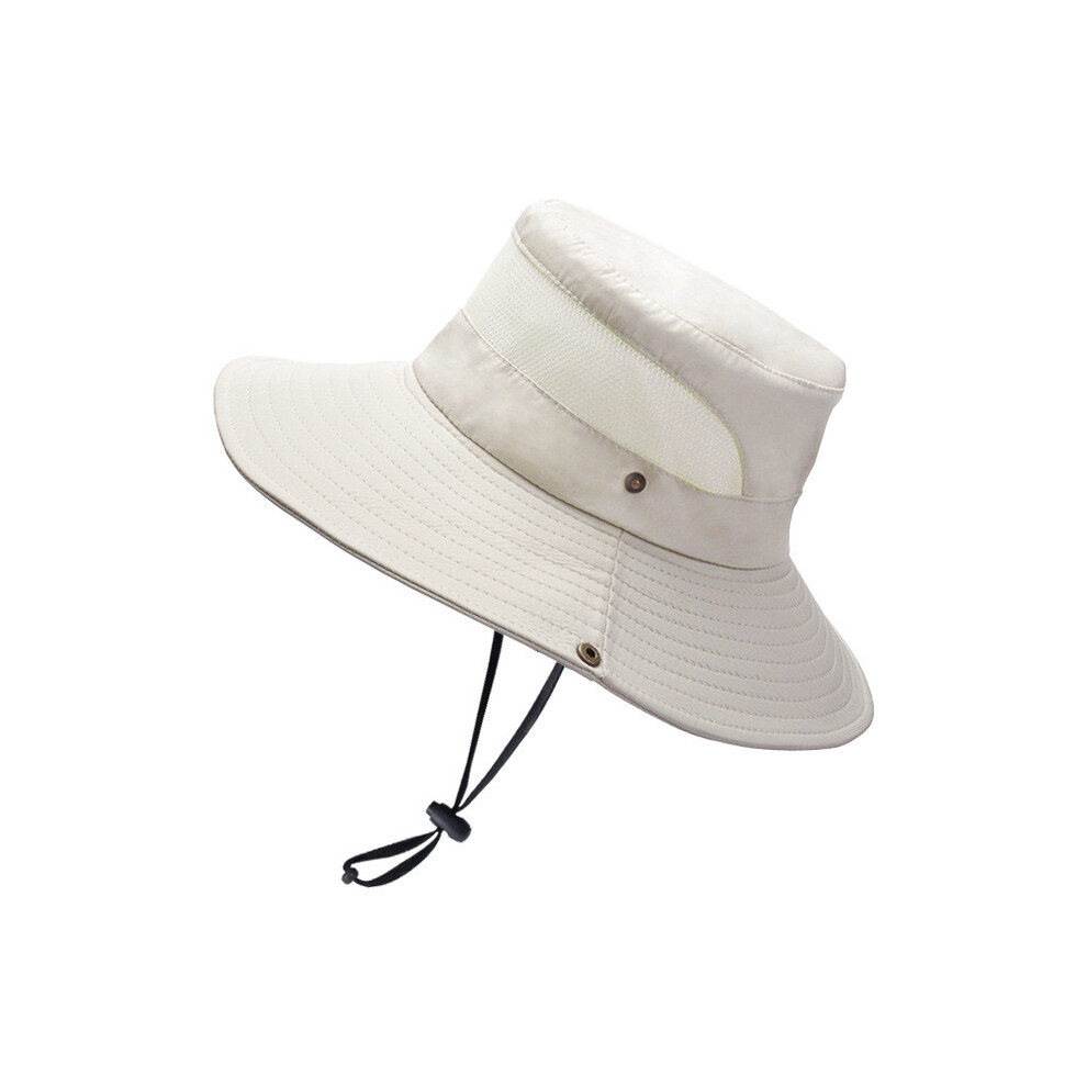 (Beige) Summer Wide Brim Sun Hat With Mesh Breathable Design For Outdoor Use Daily-image-OPC-PHN8Q7W-NEW