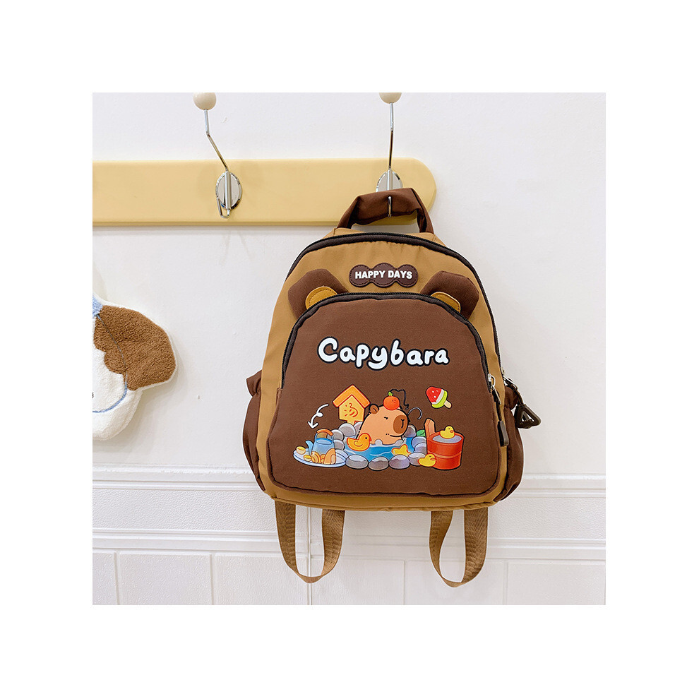 (Coffee Capybara) Pattern Capybara Cartoon School Bag Kids Backpack With Ergonomic Shoulder Straps-image-OPC-PHN8R7N-NEW