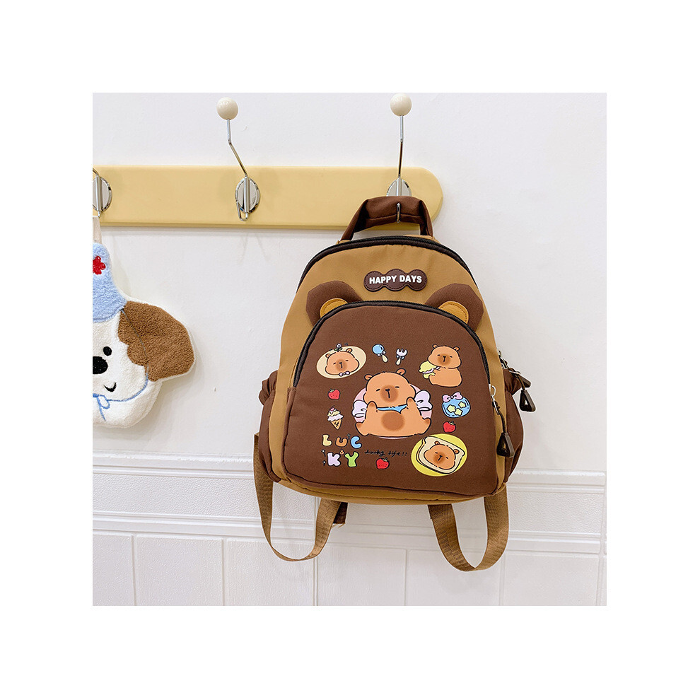 (Party) Pattern Cartoon Capybara School Bag Kids Backpack With Shoulder Ergonomic Straps-image-OPC-PHN8R92-NEW