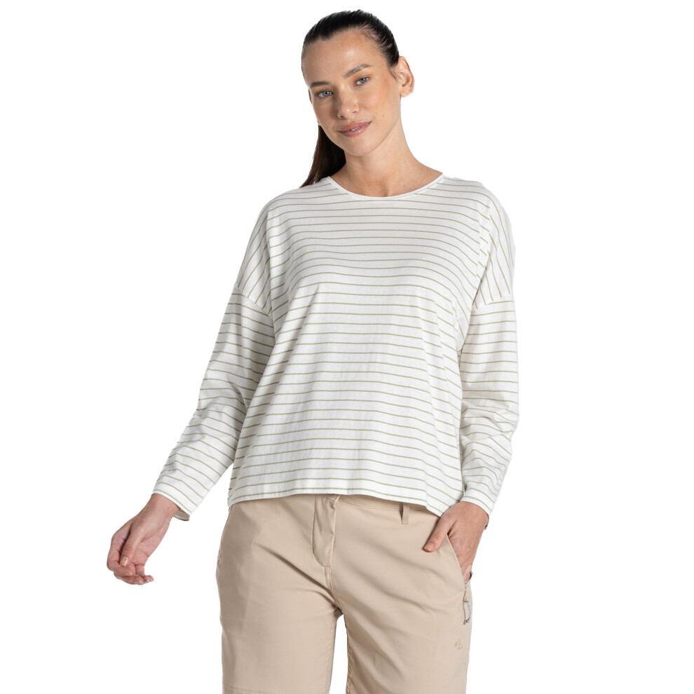 (10 UK, Bud Green) Craghoppers Womens/Ladies Kielder Stripe Long-Sleeved T-Shirt