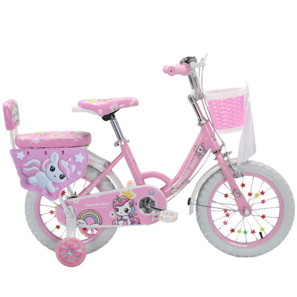(12 inch, Pink) Kids Girls Bike Bicycle Pink Purple Unicorn-image-OPC-PHN8VJG-NEW