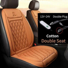 (2PCS Orange Cloth) 12V 24V Car Seat Heater 30s Fast Heated Car Seat Cover Flannel/Cloth Car Heating Mat Universal Winter Electric Heated Seat Cover