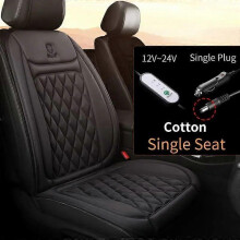 (1PCS Black Cloth) 12V 24V Car Seat Heater 30s Fast Heated Car Seat Cover Flannel/Cloth Car Heating Mat Universal Winter Electric Heated Seat Cover
