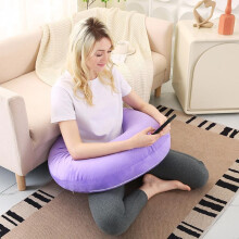 (C) Gaming Pillow Ergonomic U-Shaped Lap Pillow with Elbow Rest for Adults & Kids, Arm Support Pillow for Crocheting, Reading