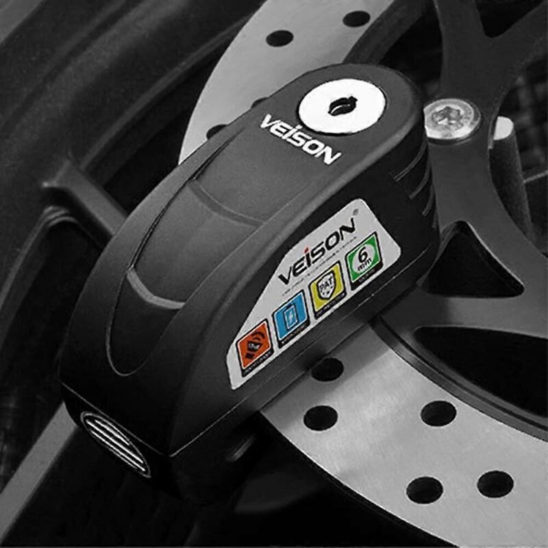 (DX19 Black) Motorcycle Alarm Lock Bike Disc Lock Warning 130DB ...