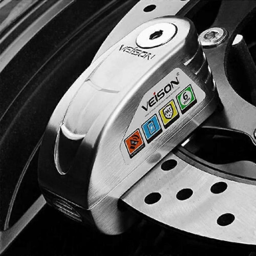 (DX19 Black) Motorcycle Alarm Lock Bike Disc Lock Warning 130DB ...