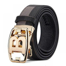 (130cm, Type 7) Men's High Quality Letter Automatic Buckle B Buckle Belt For Men Brand Genuine Leather Designer Canvas Male Belt Casual