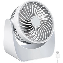 (As show, One size) USB Fan, Small Fan, 360 Rotation Portable Quiet Mini USB Fan, 3 Speeds Desk Fan with 1.5m USB Cable for Office/Car/Travel/Camping(White)