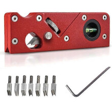 (As show, One size) Woodworking Quick Bevel Plane Set - Woodworking Hand Tool - 7 Cutter Heads, 45 Degree Bevel Plane - Red