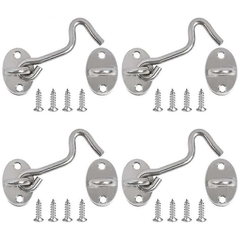(As Show, One Size) Door Latch Hook, 4Pcs Cabin Hook Latches And Bolts For Door Locks Latch Gate Window Bracket For Silent Latch Lock Gate Latch, 3 In 4632228931468
