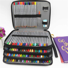 (As show, One size) Leather Pencil Case For 168 Pencils. Professional Or Amateur Draftsman black