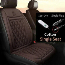 (1PCS Brown Cloth) 12V 24V Car Seat Heater 30s Fast Heated Car Seat Cover Cloth/Flannel Car Heating Mat Universal Winter Electric Heated Seat Cover