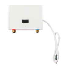 (White Body, White Screen) 220V Mini Electric Water Heater 5500W Instant Tankless Hot Water Heater
