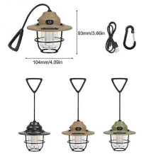 (Khaki, 1pcs) LED Camping Lantern 1200mAh 4 Lighting Modes Portable Tent Lighting for Hiking Fishing Outdoor Stepless Dimming Emergency Lamp