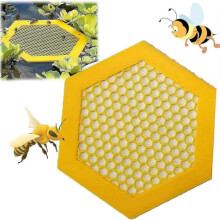 (yellow) Floating Bee Island Use for Bee Cups for Garden, Colorful Bee Insect Waterer - Ri