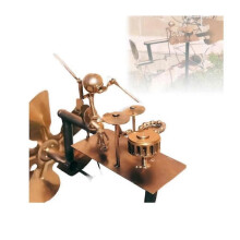 Drummer Windmill Garden Decoration,Handmade Metal Percussionist Music Windmill