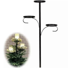 (Christmas tree 60cm) Black Triple Tree Topper,Triple Tree Topper Candle Holder for Christmas Decor