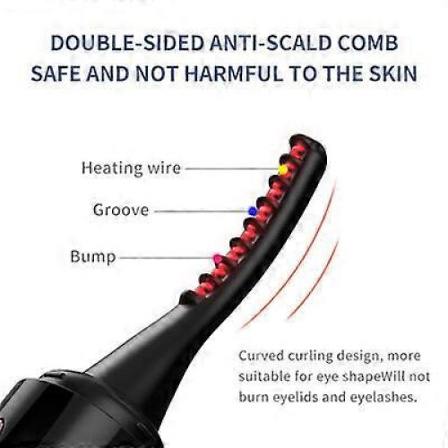 (Black) electric rechargeable compact design lasting curl for allday confidence 1