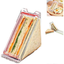 (1Pcs) Triangle Sandwich Container, Triangle Sandwich Box Clear, Reusable Portable Triangle Sandwich Box, Washable Sandwich Box with Lids