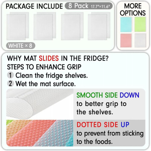 8 Pcs Refrigerator Liners, Washable Mats Covers Pads, Home Kitchen Gadgets Accessories Organization 1