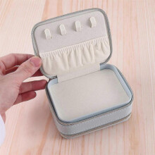 Portable Jewelry Storage Box Organizer Display Travel Jewelry Zipper Box Box Earring Necklace Ring
