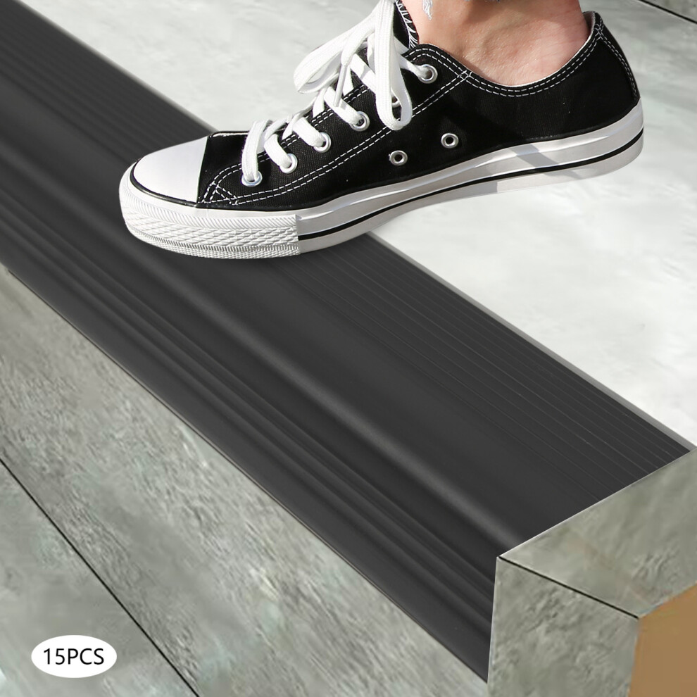 15 Strips Stair Edge Protector,Step Edge Trim,Self-Adhesive Anti Slip