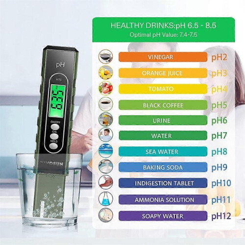 (green) PH Meter Digital PH Tester Pen High Accuracy Water Quality Tester 2