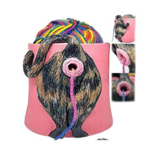 (Dark orange) Malloy Cat Yarn Bowl, Yarn Bowls for Crocheting Knitting Cat Butt, Yarn Bowls