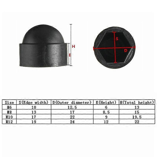 (As show, One size) 10PCS M6 Hexagon Screw Nut Protective Cap Plastic Hexagon Screw Nut Protective Cover 2