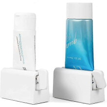 (As show, One size) 2 Pcs Toothpaste Tube Squeezer Plus with 2.8 inch Long Size - Premium ABS Plastic and Silicone Pad Toothpaste Squeezer Rollers Even Cosmetic Tube, Ket