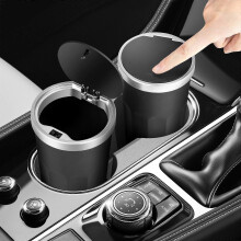 (As show, One size) Car Trash Can with Button Lid Car Trash Can Mini Trash Bin for Car, Home, Office, Kitchen, Bedroom (2 Pack)
