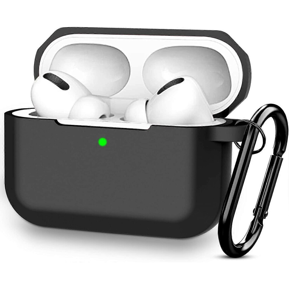 (As Show, One Size) Airpods Pro Case Cover, Protective Silicone Cover For Apple Airpod Pro (Front Led Visible) Black 4632228910920