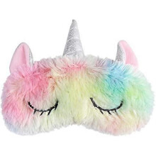 (As show, One size) Licorne Masque De Sommeil Mignon Licorne Corne En Peluche Bandeau yeux Couverture pour Femmes Filles Enfants Maison Lit Voyager Vol De Voiture Camping