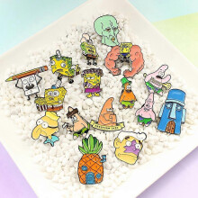(As show, One size) 16 Pack Cute Enamel Brooch SpongeBob SquarePants animation series jewelry brooch Cute SpongeBob SquarePants star badge brooch for Boys Girls Children
