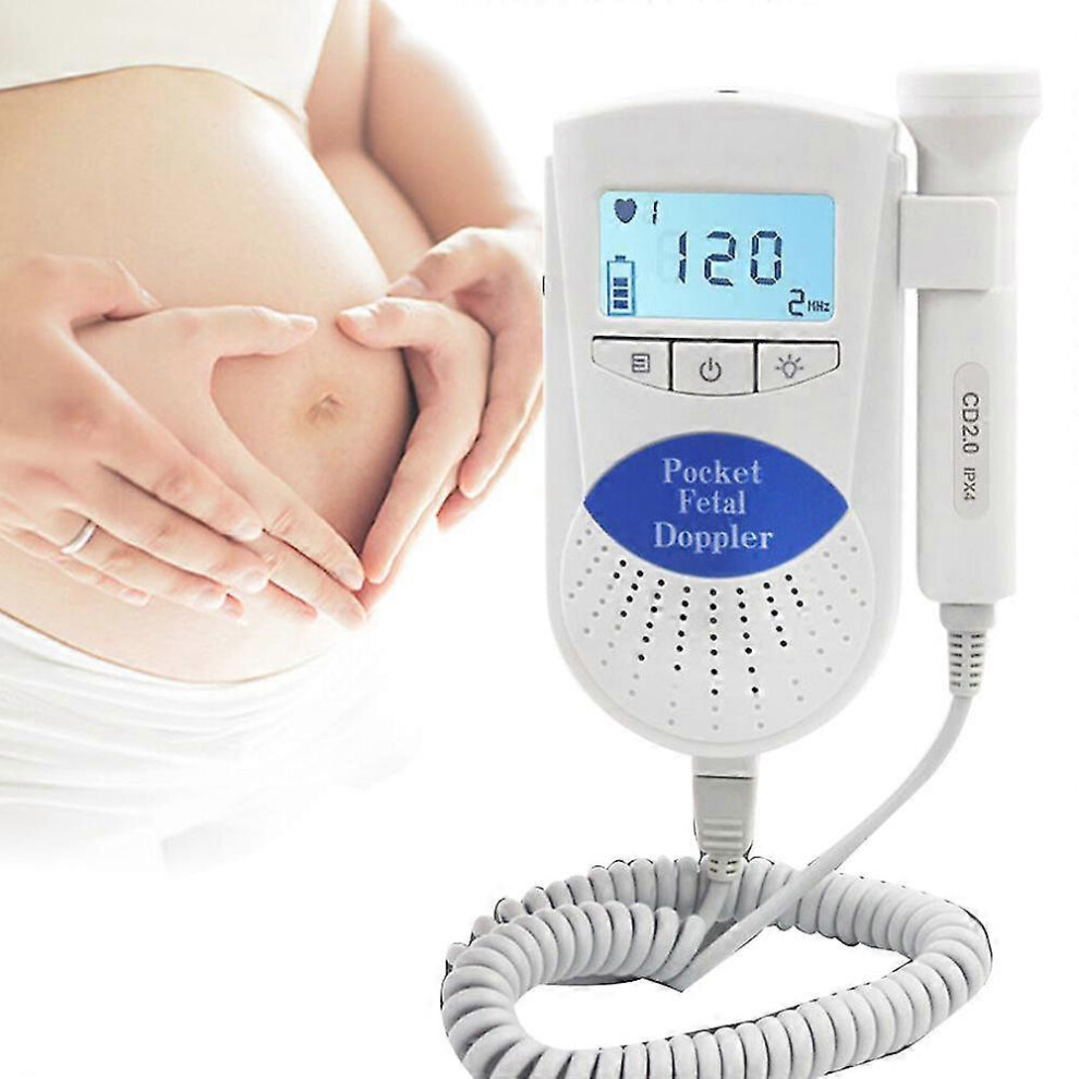 (As show, One size) Fetal doppler ultrasound baby heartbeat detector home pregnant doppler baby heart rate monitor