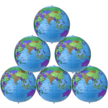 (As show, One size) 16 Inch Inflatable Globe Inflatable Earth Globe Beach Ball Globe for Educational Beach Play, Colorful(6 Pieces)
