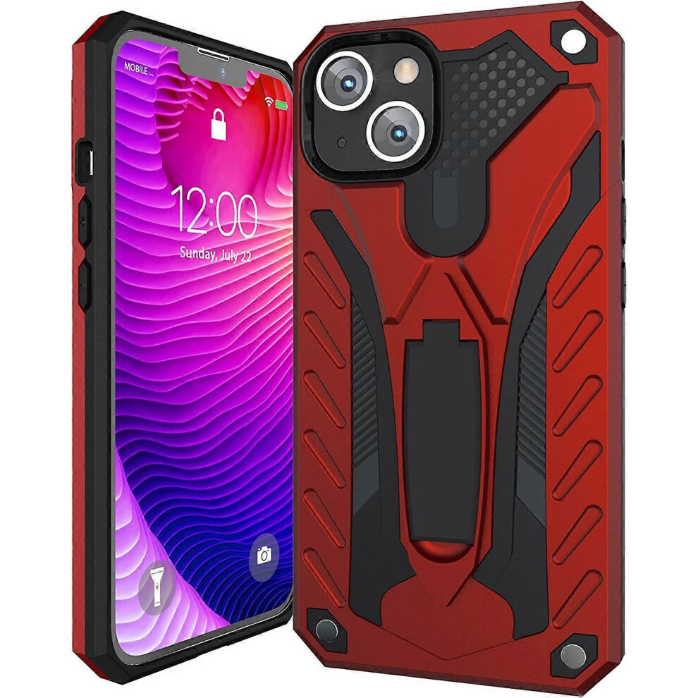 (As Show, One Size) Designed For Iphone 13 Case With Stand, Military Grade 12Ft. Drop Test - Red 4632228917769