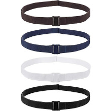 (As show, One size) Women's Elastic Belt Invisible Elastic Mesh Belt Flat Buckle Jeans Pants Dress