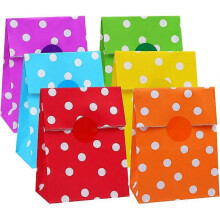 10 Pieces Acsergery Paper Party Bags Flat Bottom Kraft Gift Bags Lunch Paper Bags Grocery Gift