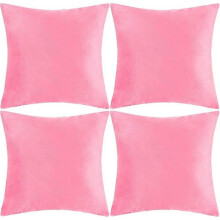 Pack Acsergery Of 4 Pink Velvet Square Cushion Cases Decorative Throw Pillow Covers Smooth Gift