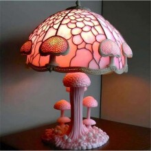 Mushroom Lamp - Colorful Painting Mushroom Table Lamp, New Resin Plant Series Table Lamp,Vintage Mushroom Decorations Light for Bedrooms Living Room H