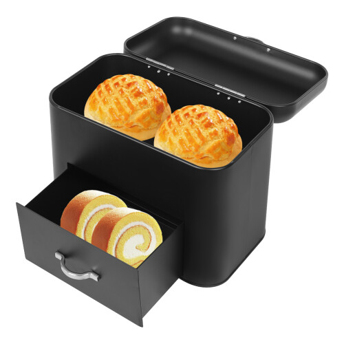 Retro Large Bread Box,Storage Counter Oraganizer,Drawer Bread Box