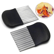 Vegetable slicer, stainless steel, wave knife, 2 pieces of potato chips, wave knife, potato cutter for potatoes, sweet potatoes and fruit or vegetable