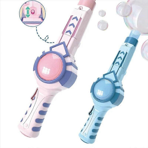 (Pink) Automatic Fog Bubble Machines Colorful Interactive Bubble Machine Rechargeable with Light Elastic Bubble Machine Wedding 1