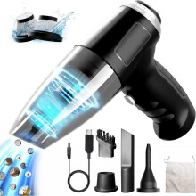 Jingyunali Portable Car Vacuum Cleaner & Cordless Handheld Vacuum Cleaner - 8000PA Suction Power, Ideal for Cleaning Cars, Homes, Pets and Tight Space