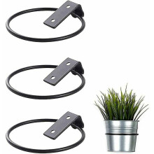 Set of 3 Wall Mount Flower Pot Holders - Foldable Metal Flower Pot Wall Mount for Outdoor Garden at Home (17.5 x 15 x 6.2 cm)